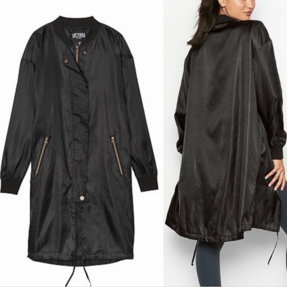 Y2K vintage Victoria's Secret Black Satin windbreaker Jacket